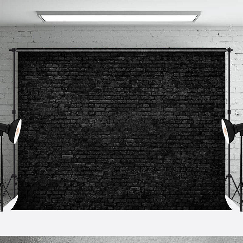 Black Brick Wall Portrait Photo Studio Backdrop - Aperturee