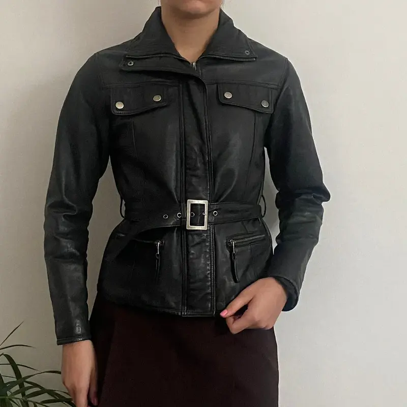 Conbipel Leather Jacket - Small Black Leather