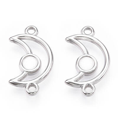Non-Tarnish 304 Stainless Steel Cabochon Connector Settings