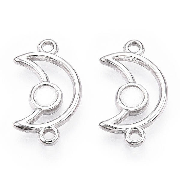 Non-Tarnish 304 Stainless Steel Cabochon Connector Settings