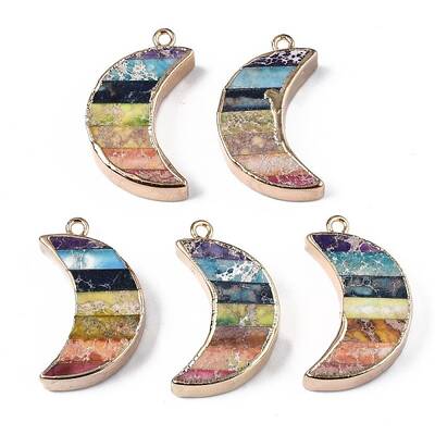 Rainbow Color Natural Imperial Jasper Pendants