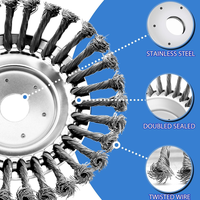 6 Inch Steel Wire Rotary Weed Brush Cutter Trimmer Head for Weed Cutter Eater, Unbreakable Wired Trimmer Blade, Weed Trimmer ...