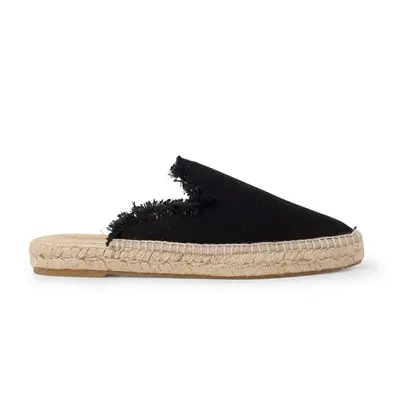 Zaragoza Canvas Espadrille Mule Slides - Black | Select Size: 7.5 US (38EU) | Color: Black
