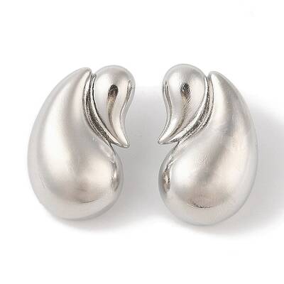 Teardrop Brass Stud Earrings for Women