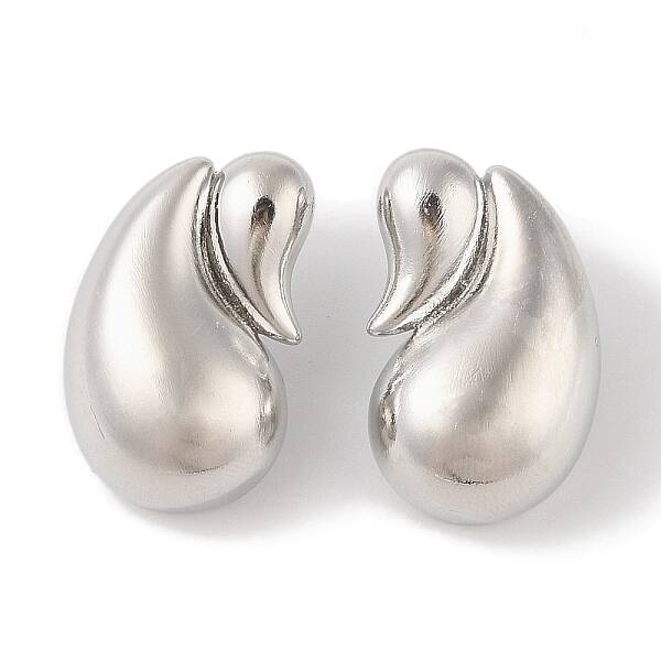 Teardrop Brass Stud Earrings for Women