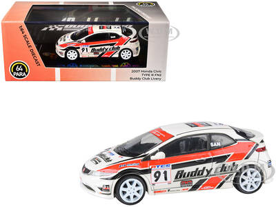 2007 Honda Civic Type R FN2 RHD (Right Hand Drive) #91 Buddy Club - Asian Touring Car Series (2012) 1/64 Diecast Model Car by...