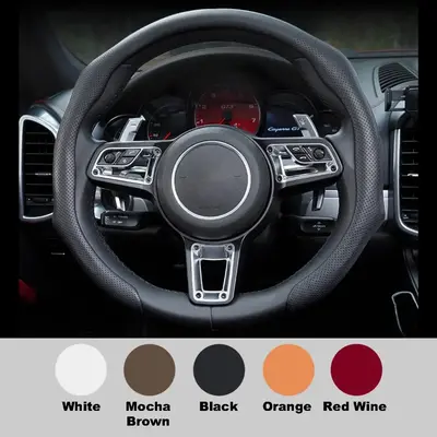 Napa Nappa Leather Steering Wheel Cover - New Quick Turn, Non-Slip, Breathable, Ultra-Thin, Universal Grip Cover, Suitable fo...