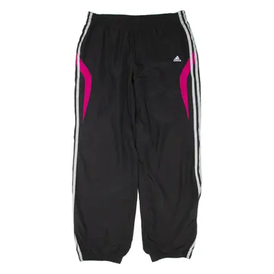ADIDAS Womens Track Pants Black Tapered UK 16 W32 L31