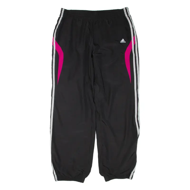ADIDAS Womens Track Pants Black Tapered UK 16 W32 L31