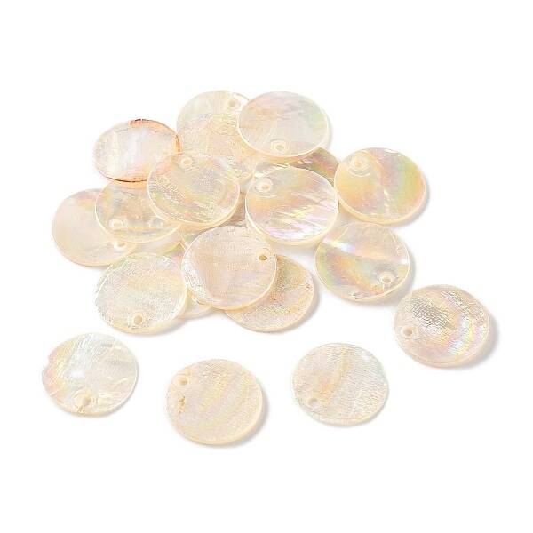 Edge Golden Plated Capiz Shell Pendants