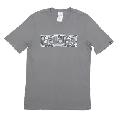 ADIDAS Digital Camo Mens T-Shirt Grey Crew Neck S