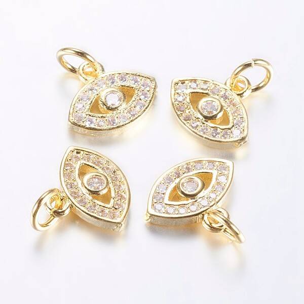 Long-Lasting Plated Brass Micro Pave Cubic Zirconia Charms