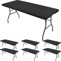 Stretch Elastic Fabric Table Top Cap Cover,Table Covers ,5ft/6ft/8ft Spandex Table Covers Washable Elastic Universal Rectangl...