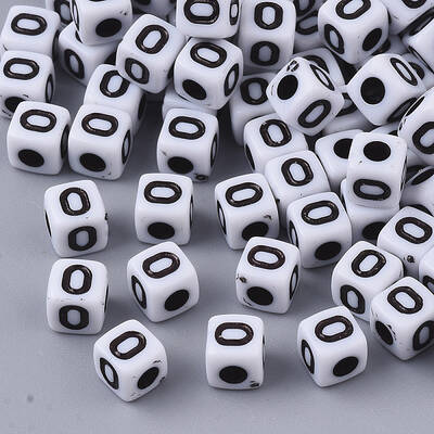 White Opaque Acrylic Beads