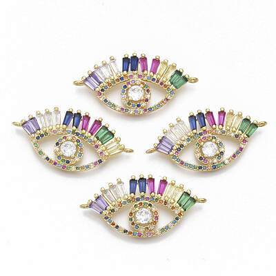 Brass Micro Pave Cubic Zirconia Links connectors