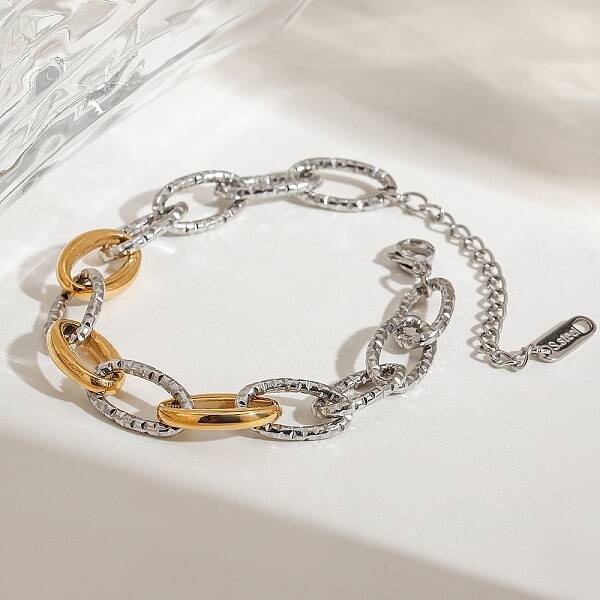 304 Stainless Steel Cable Chain Bracelets for Women