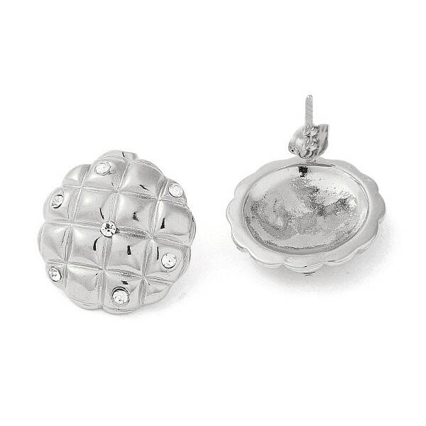 304 Stainless Steel Cubic Zirconia Stud Earrings for Women