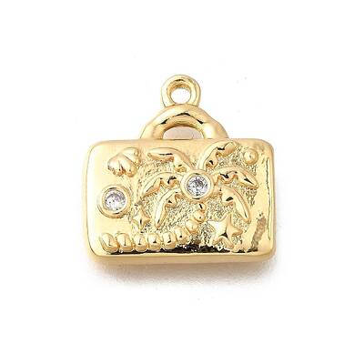 Brass Micro Pave Clear Cubic Zirconia Pendants
