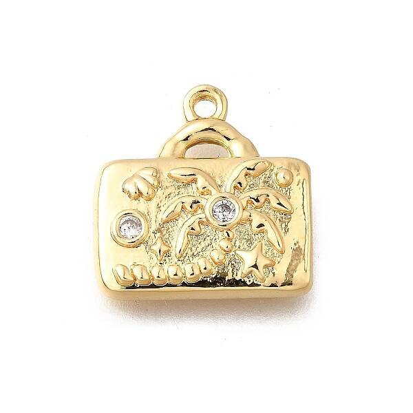 Brass Micro Pave Clear Cubic Zirconia Pendants