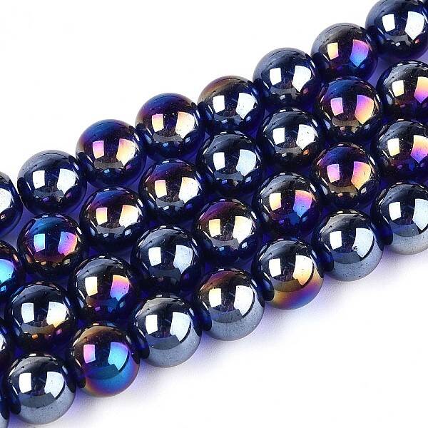 Electroplate Transparent Glass Beads Strands