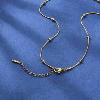 Brass Ball Snake Chain Necklaces for Men Women