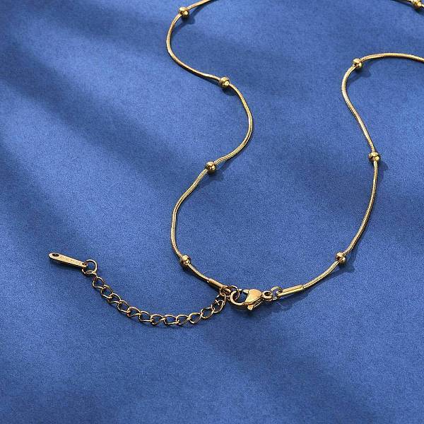 Brass Ball Snake Chain Necklaces for Men Women
