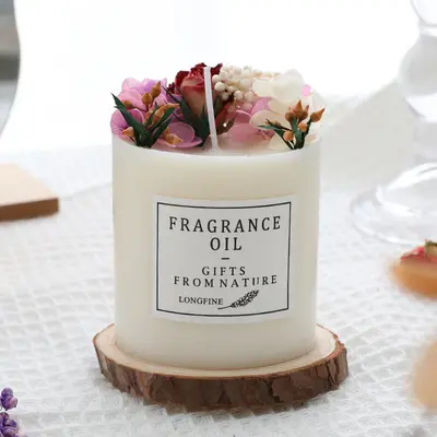 Dried Flowers Decor Romantic Candles | style: Champagne | Model: Gift box