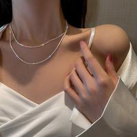 Necklace Set Double Snake Chain Layered Necklace Set Cuban Chain Clavicle Chain Stacked Necklace