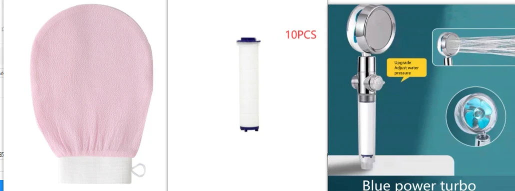 Shower Head Water Saving Flow 360 Degrees Rotating With Small Fan ABS Rain High Pressure Spray Nozzle Bathroom Accessories | ...