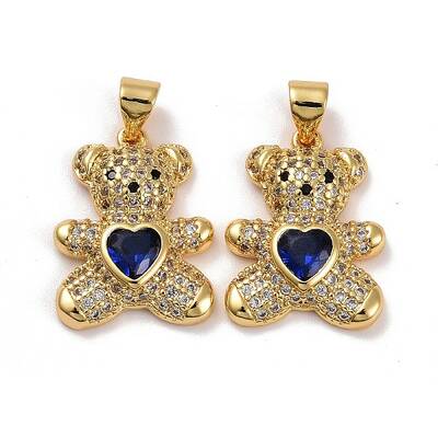 Brass Micro Pave Cubic Zirconia Pendants