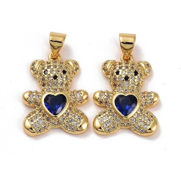 Brass Micro Pave Cubic Zirconia Pendants