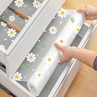 Daisy Pattern Drawer Liner, 1 Count Multi-functional Drawer Mat, Waterproof & Oil-proof Drawer Liner, Kitchen Accessories for...