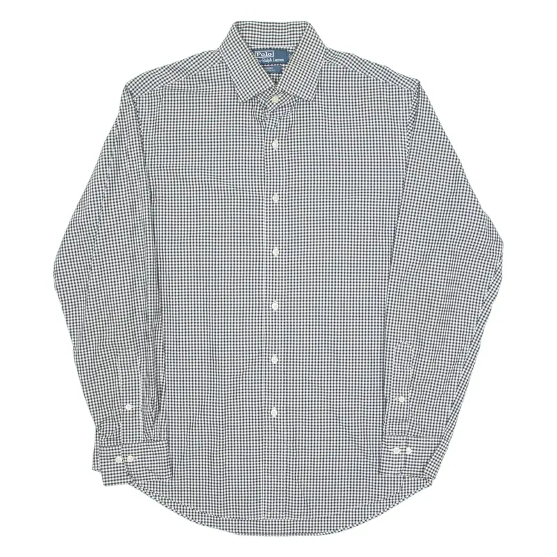 POLO RALPH LAUREN Regent Custom Fit Mens Shirt Black Gingham Long Sleeve M