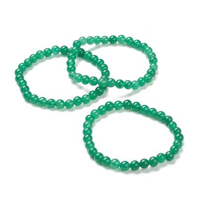 Natural Green Aventurine Beaded Stretch Bracelets