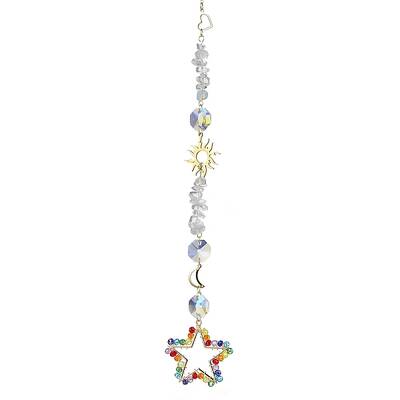 Glass Beads Wrapped Star Hanging Ornaments