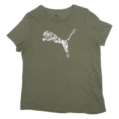 PUMA Womens T-Shirt Green UK 16