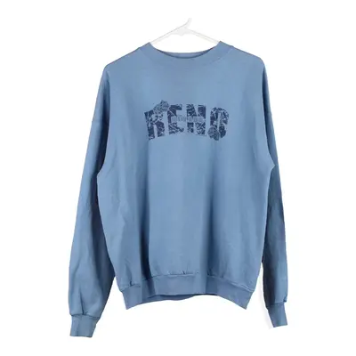 All Sport Graphic Sweatshirt - Large Blue Cotton