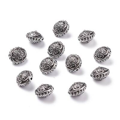 Flat Round Antique Acrylic Beads