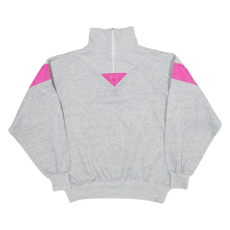 DURR MULLER HEIDI Cropped Womens Sweatshirt Grey 1/4 Zip M