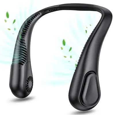 Bladeless Neck Fan, 5000mAh Rechargeable Battery Powered Travel Fan, 3 Speeds, Angle Adjustable, Hand-free Portable Neck Wear...