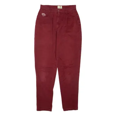 CASURO Mens Trousers Red Regular Tapered W26 L31