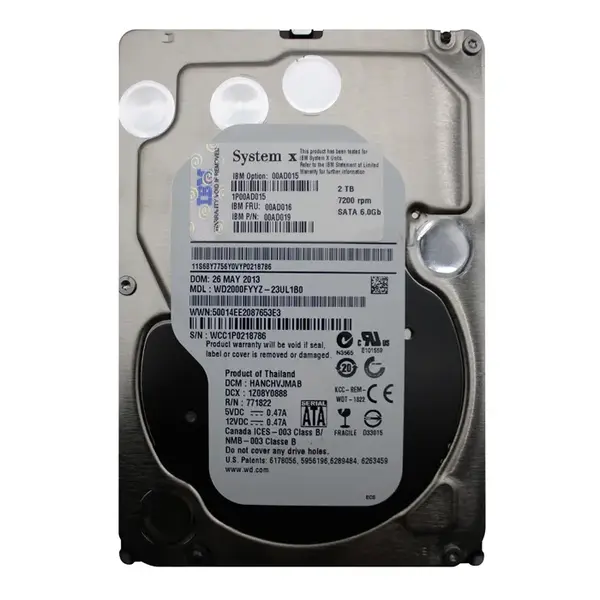 00AD015 IBM 2TB 6Gb/s SATA 7200 3.5-Inch Hard Drive