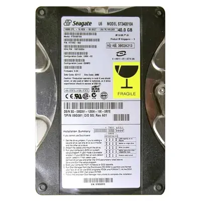 9G081 Dell 40GB 5400RPM ATA-100 2MB Cache 3.5-Inch Hard Drive