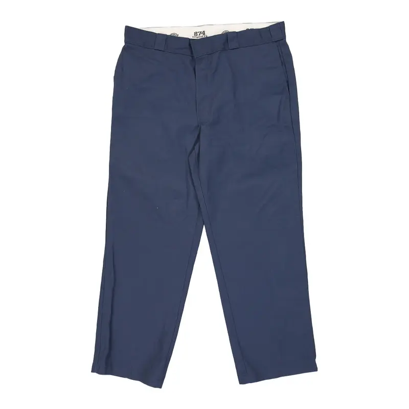 Dickies Trousers - 37W 29L Blue Polyester Blend