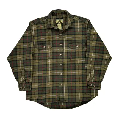 Field & Stream Checked Flannel Shirt - Large Green Cotton