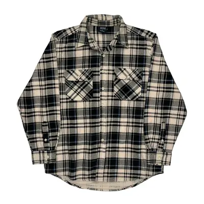 Tweed River Checked Flannel Shirt - Small Black Cotton