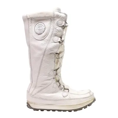 TIMBERLAND High Boots White Leather Womens UK 9