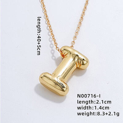 Stainless Steel Party Balloon Letter Pendant Cable Chain Necklaces for Women