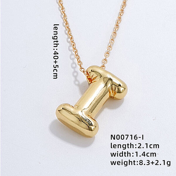 Stainless Steel Party Balloon Letter Pendant Cable Chain Necklaces for Women