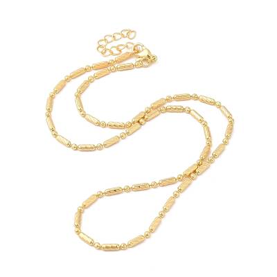 Rack Plating Brass Column & Ball Chain Necklace for Women